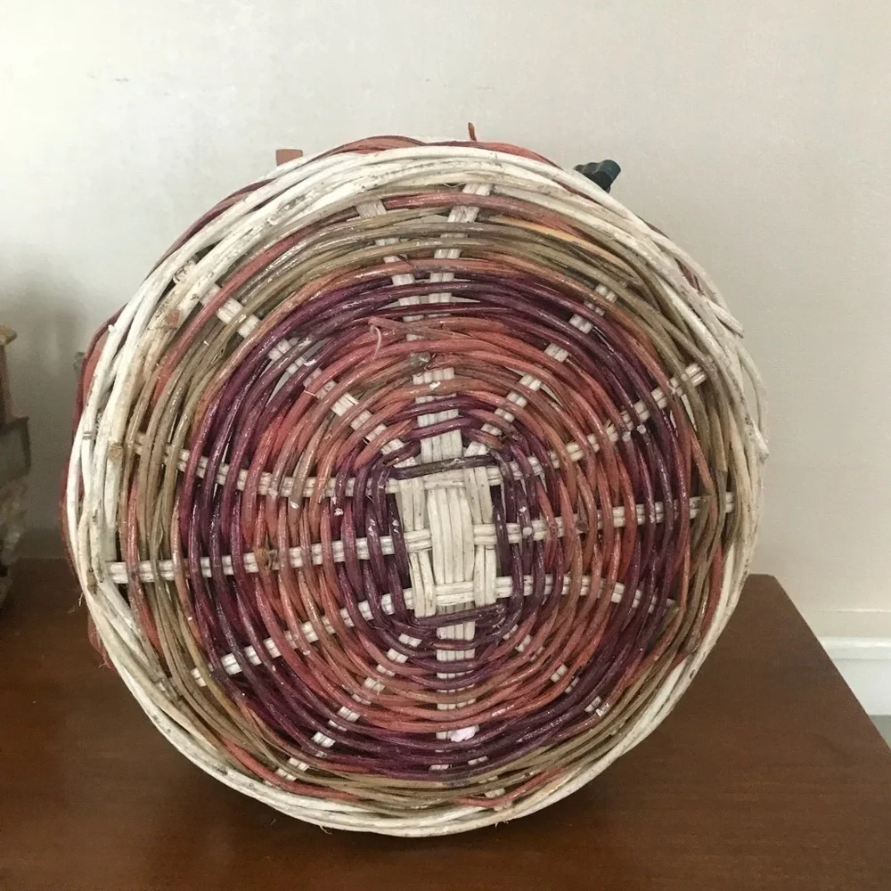 Rare 1960’s Tropical Wicker Parrot Handmade Basket
